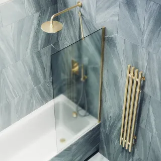 Шторка на ванну MaybahGlass MGV-92-3ш 60см золото